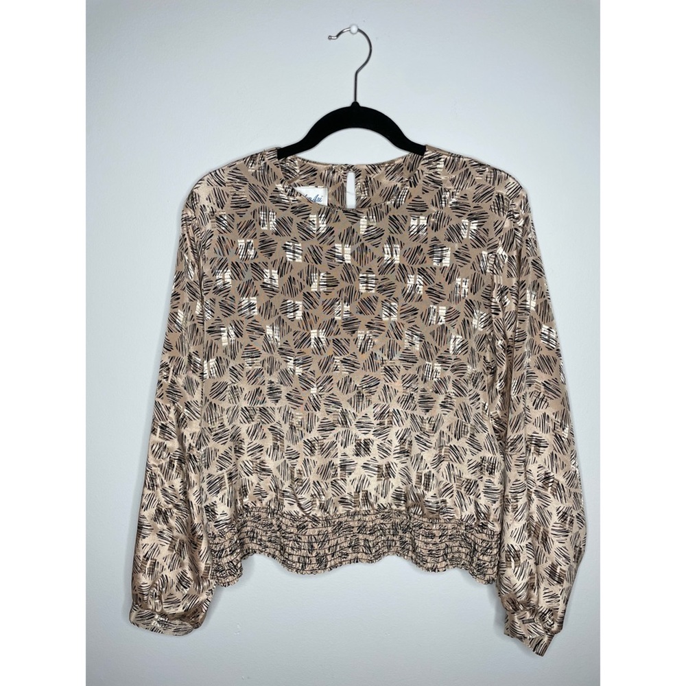 Vintage Abstract Long Sleeve Blouse